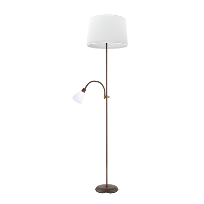 Lámpara de pie moderna marrón y blanca, ideal para salón o sala de estar