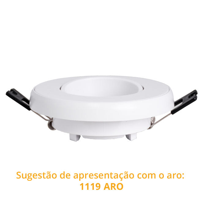 Aro Empotrable ONIRO 9 cm Blanco Policarbonato Interlusa encendida con proyección de luz y ambiente | LuzGurú
