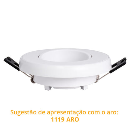 Aro Empotrable ONIRO 9 cm Blanco Policarbonato Interlusa encendida con proyección de luz y ambiente | LuzGurú