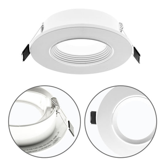 Aro Empotrable ONIRO Redondo 9 cm Blanco Policarbonato Interlusa - Vista frontal principal en fondo blanco | LuzGurú