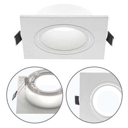 Aro Empotrable ONIRO Cuadrado 9,3 cm Blanco Policarbonato Interlusa - Vista frontal principal en fondo blanco | LuzGurú
