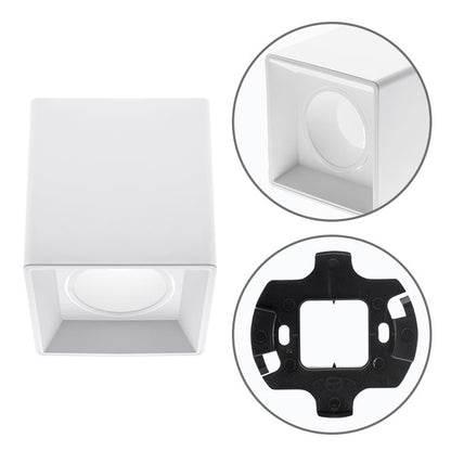 Plafón ONIRO Cuadrado 10 cm Blanco Policarbonato LUMIT Interlusa - Vista frontal principal en fondo blanco | LuzGurú