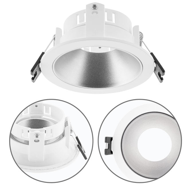 Aro Empotrable ONIRO Redondo 8,8 cm Plata Interlusa - Vista frontal principal en fondo blanco | LuzGurú