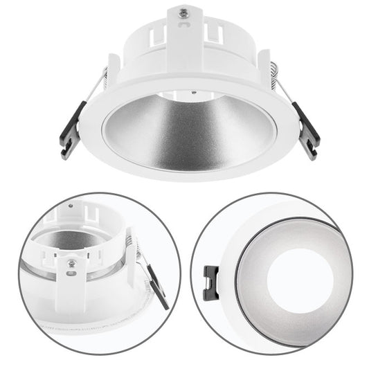 Aro Empotrable ONIRO Redondo 8,8 cm Plata Interlusa - Vista frontal principal en fondo blanco | LuzGurú