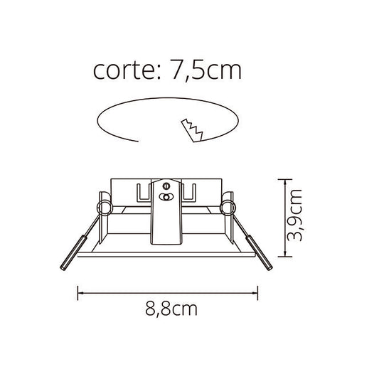 Aro Empotrable ONIRO Redondo 8,8 cm Plata Interlusa instalada en ambiente decorativo de salón o dormitorio | Interlusa