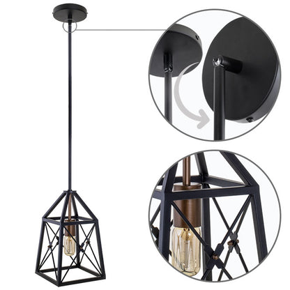 Lámpara Colgante Pavel 20 cm Negro/Oro Interlusa - Vista frontal principal en fondo blanco | LuzGurú