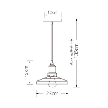 Lámpara Colgante Clásica PASCAL 23 cm Negro/Cromo Interlusa instalada en ambiente decorativo de salón o dormitorio | Interlusa
