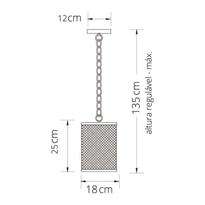 Lámpara Colgante DAVY 18 cm Negro/Cromo Interlusa instalada en ambiente decorativo de salón o dormitorio | Interlusa
