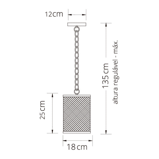Lámpara Colgante DAVY 18 cm Negro/Cromo Interlusa instalada en ambiente decorativo de salón o dormitorio | Interlusa