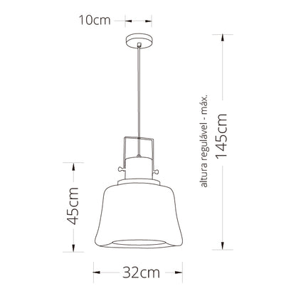 Lámpara Colgante Clásica LUMIERE 32 cm Negro Interlusa instalada en ambiente decorativo de salón o dormitorio | Interlusa