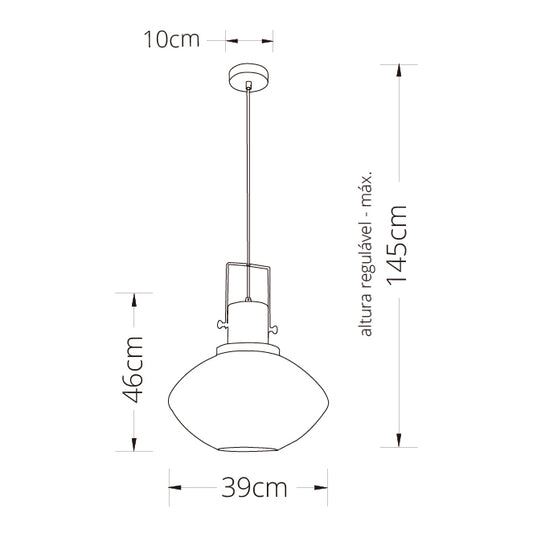 Lámpara Colgante LUMIERE 40 cm Negro Interlusa instalada en ambiente decorativo de salón o dormitorio | Interlusa