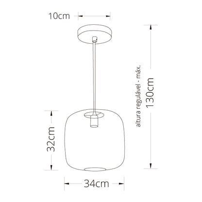 Lámpara Colgante LUMIERE 33 cm Negro Interlusa instalada en ambiente decorativo de salón o dormitorio | Interlusa