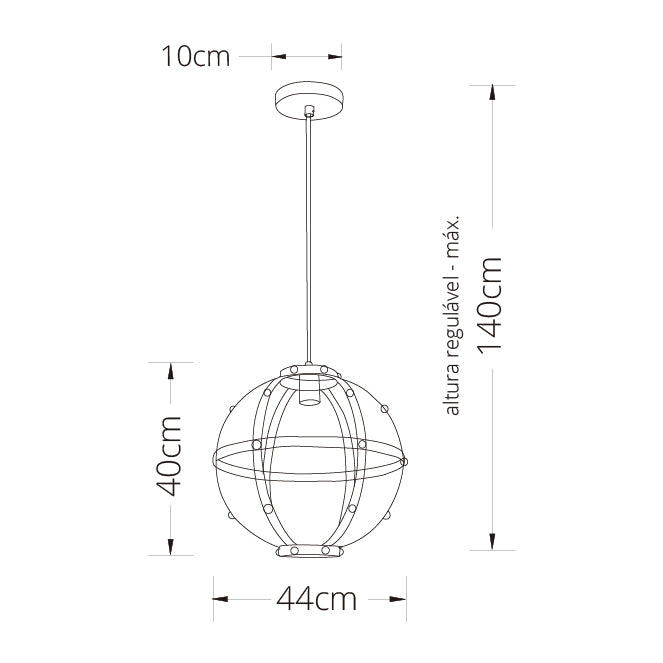 Lámpara Colgante LUMIERE 45 cm Negro Interlusa instalada en ambiente decorativo de salón o dormitorio | Interlusa