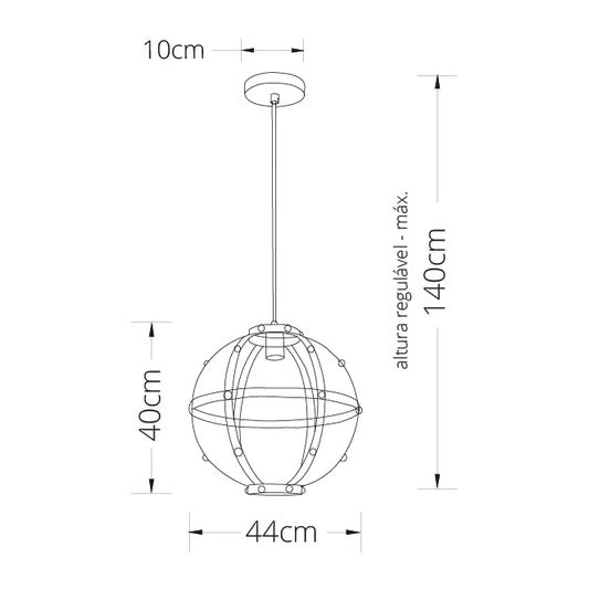 Lámpara Colgante LUMIERE 45 cm Negro Interlusa instalada en ambiente decorativo de salón o dormitorio | Interlusa