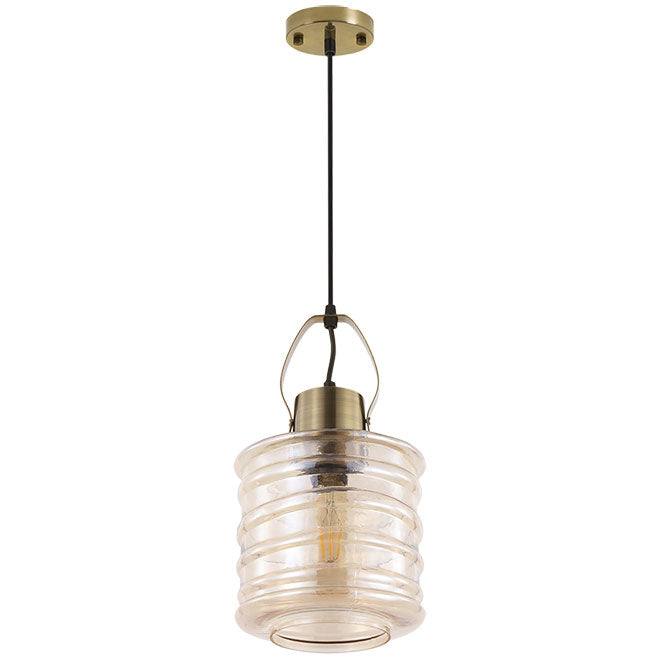 Lámpara Colgante Vintage ZULAIA 20 cm Bronce Interlusa - Vista frontal principal en fondo blanco | LuzGurú