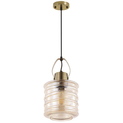 Lámpara Colgante Vintage ZULAIA 20 cm Bronce Interlusa - Vista frontal principal en fondo blanco | LuzGurú