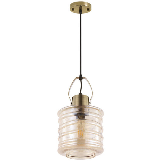 Lámpara Colgante Vintage ZULAIA 20 cm Bronce Interlusa - Vista frontal principal en fondo blanco | LuzGurú