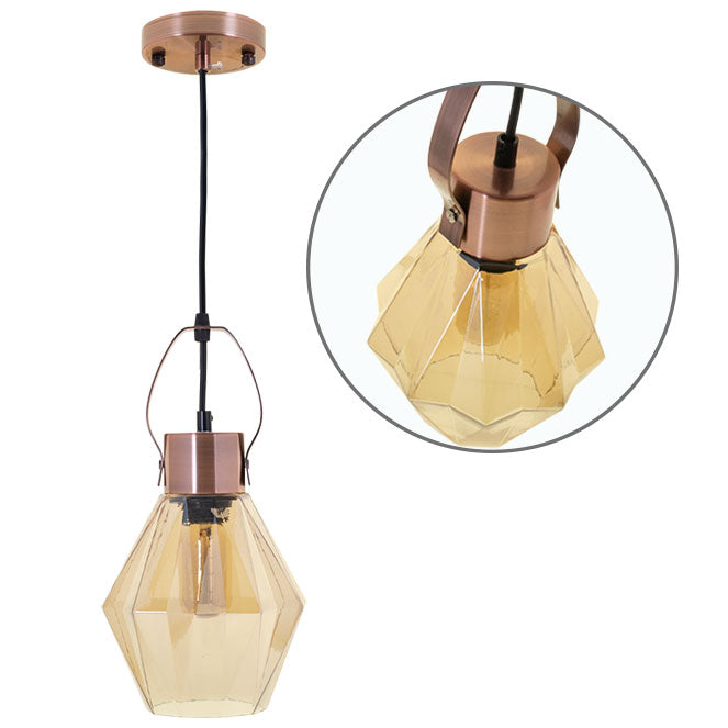 Lámpara Colgante Vintage ZIVA 18 cm Bronce Interlusa - Vista frontal principal en fondo blanco | LuzGurú