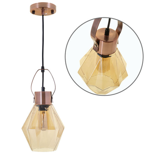 Lámpara Colgante Vintage ZIVA 18 cm Bronce Interlusa - Vista frontal principal en fondo blanco | LuzGurú