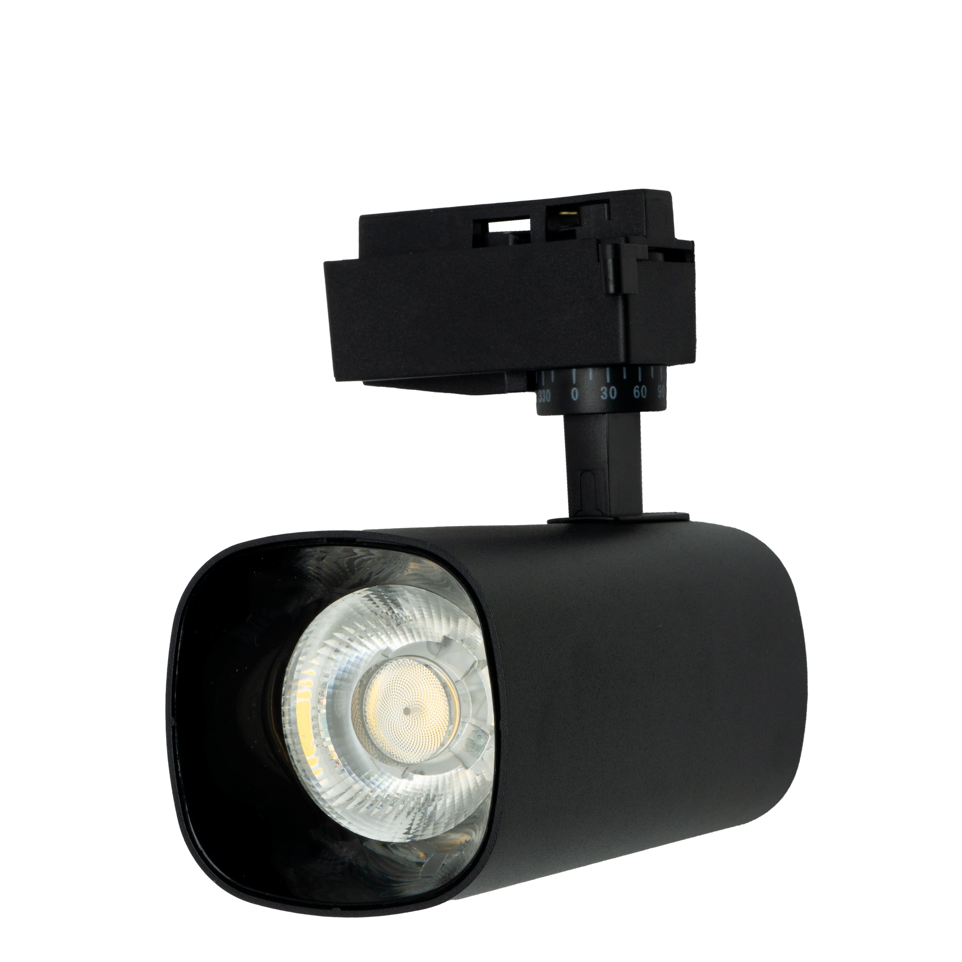 Foco de carril Alfil Negro 30W 6000K, vista frontal