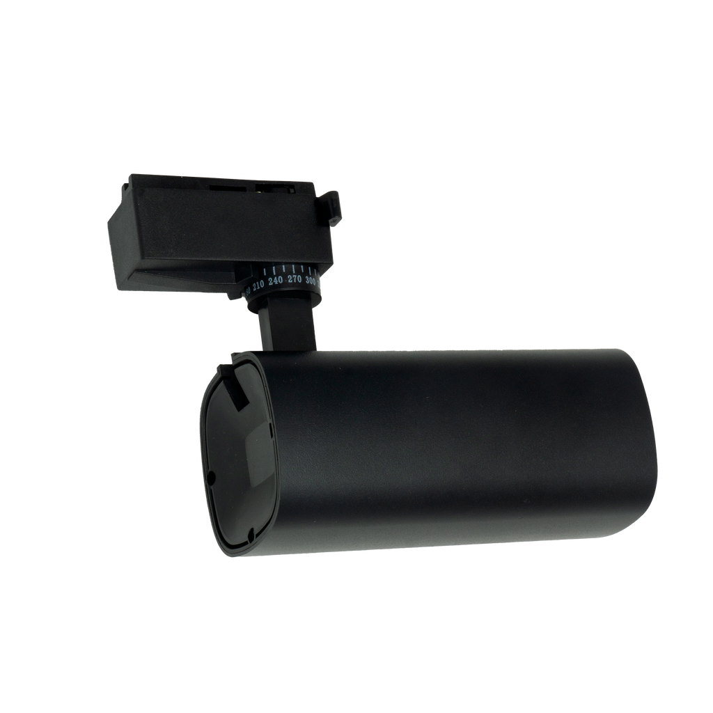 Foco de carril Alfil negro 30W 2700K - Vista frontal