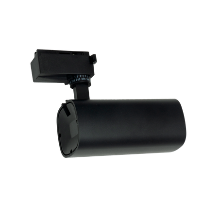 Foco carril LED Alfil negro Fabrilamp, ideal para destacar productos en galerías