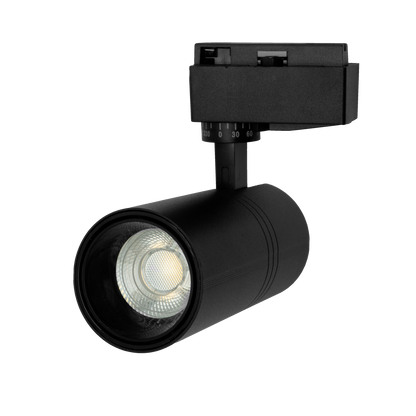 Foco orientable de aluminio negro ideal para galerías