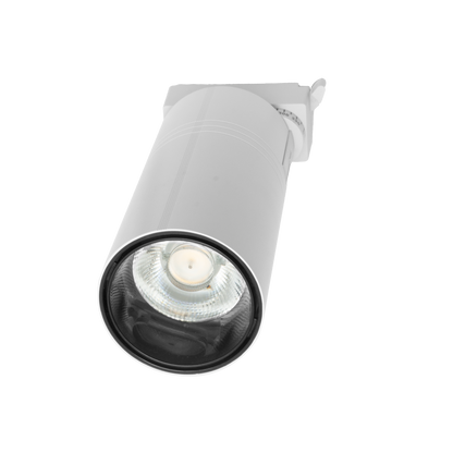 Foco de carril ANZO 30W 2700K blanco, vista frontal. Iluminación eficiente para interiores.