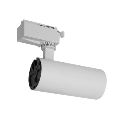 Foco de carril Anzo 20W 6000K blanco, vista frontal.