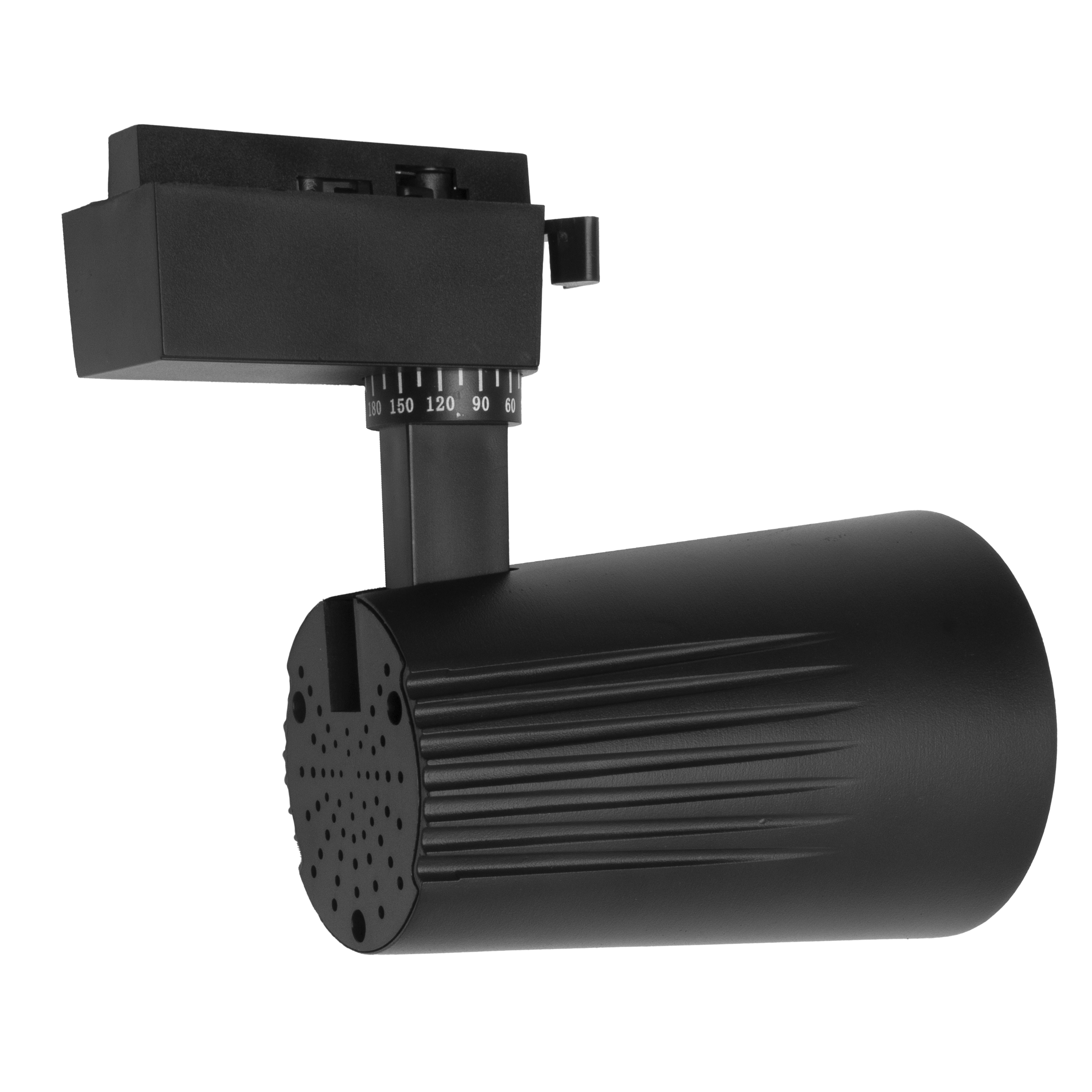 Foco de carril Telma Negro 30w 2700k, vista frontal, luzguru.com