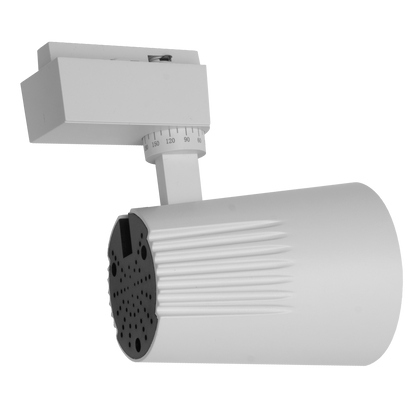 Foco orientable para carril, en aluminio color blanco