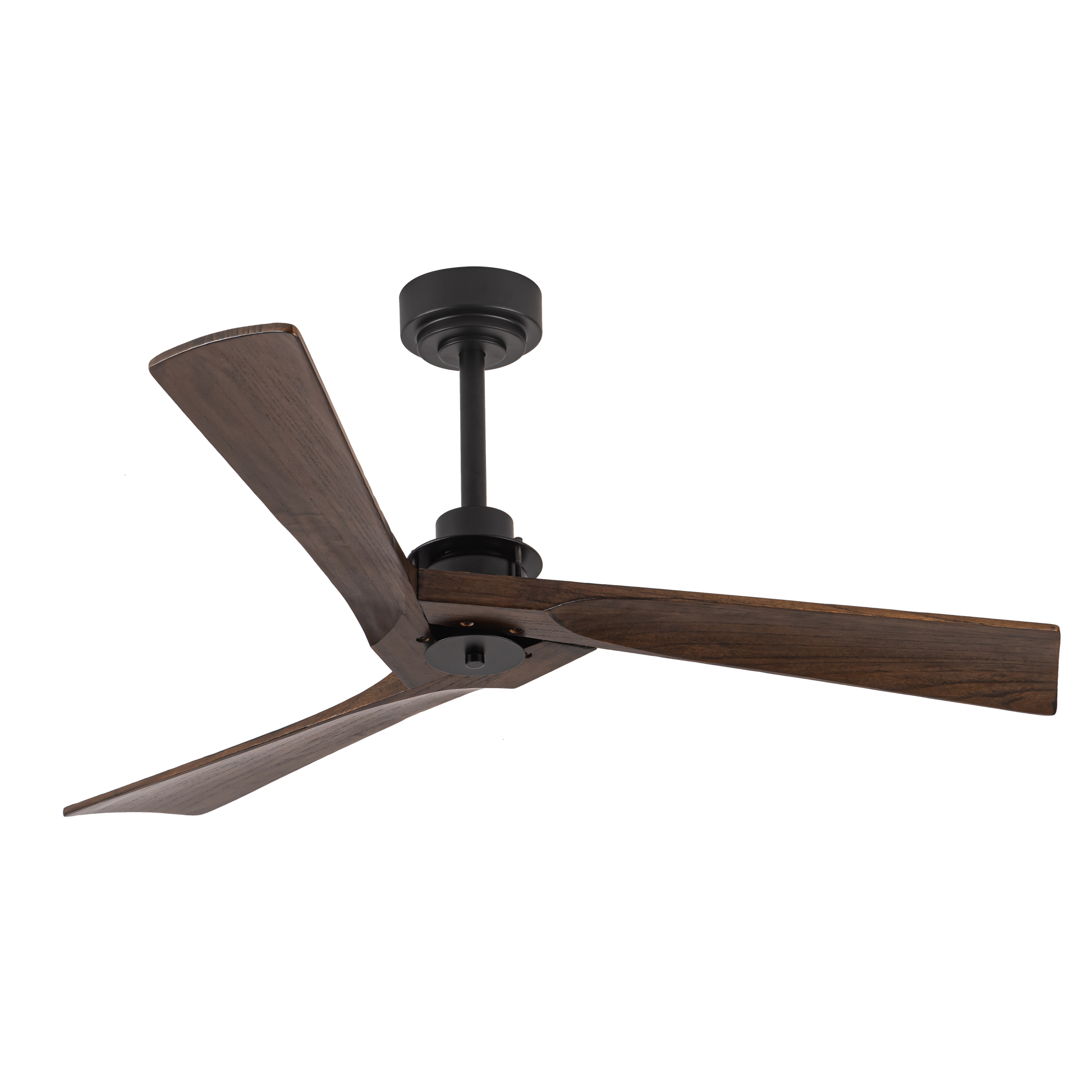 Ventilador de techo VULTURNO con aspas de madera y estructura metálica - Decoración para interiores rústicos