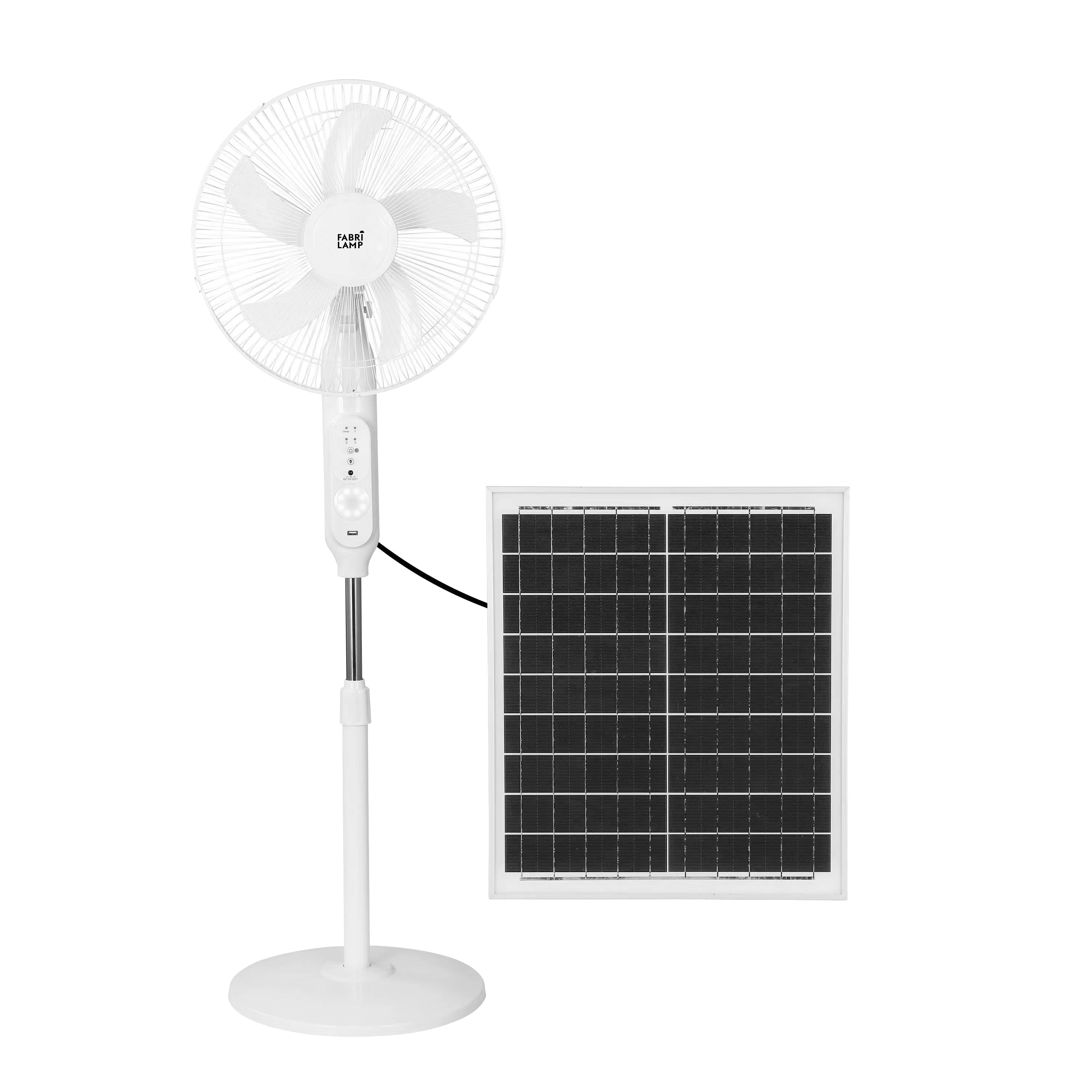 Ventilador solar ideal para interiores domésticos, con control remoto y puerto USB