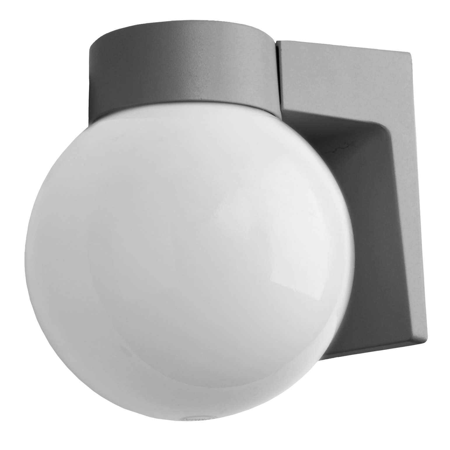 Aplique Procyon fabricado en aluminio color gris, ideal para iluminar exteriores