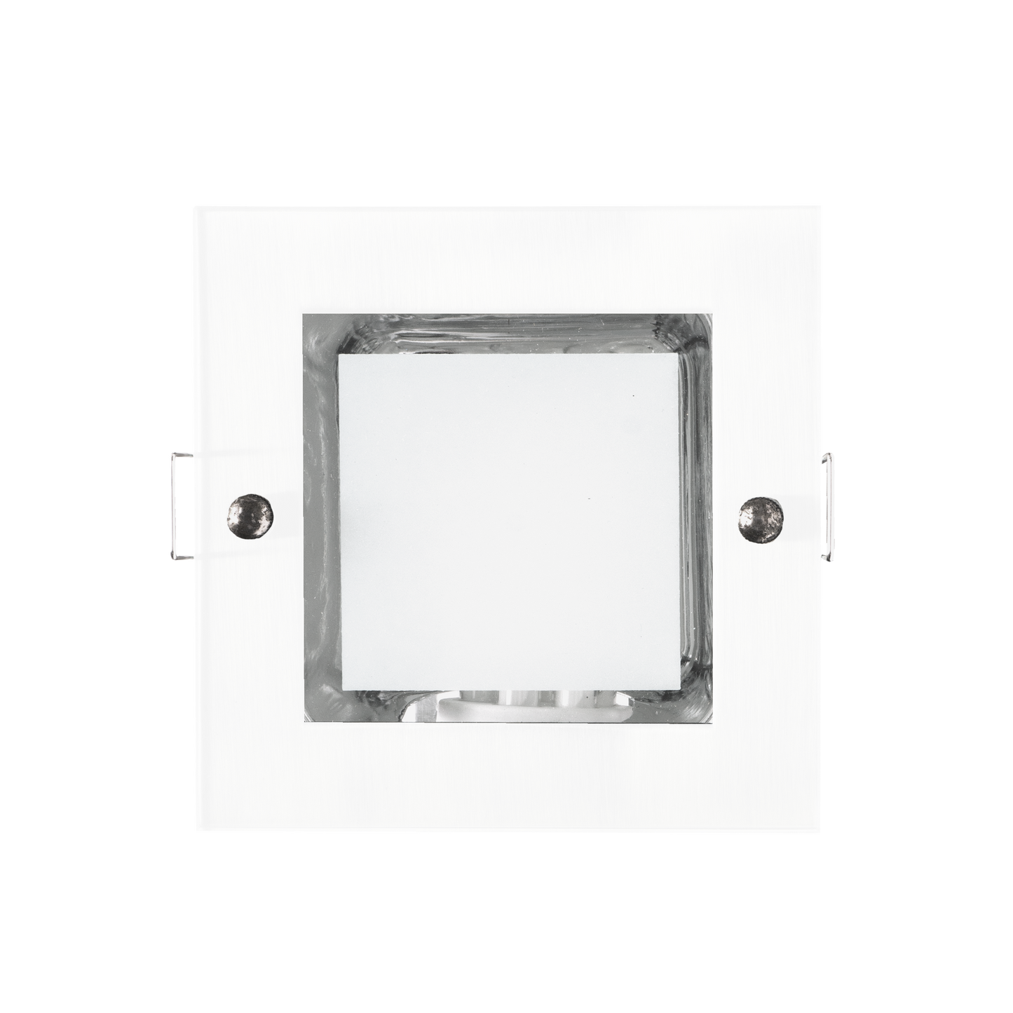 Downlight empotrable cuadrado Mini Down Blanco de Fabrilamp, vista frontal.