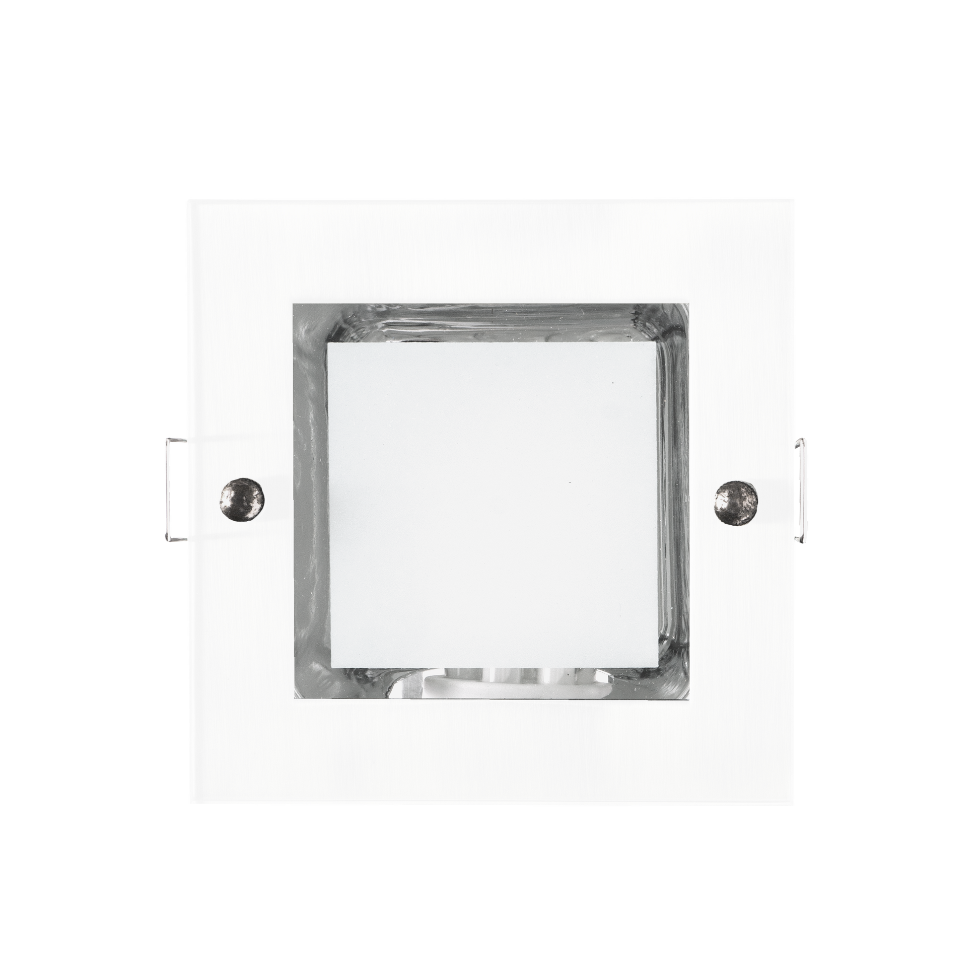 Downlight empotrable cuadrado Mini Down Blanco de Fabrilamp, vista frontal.