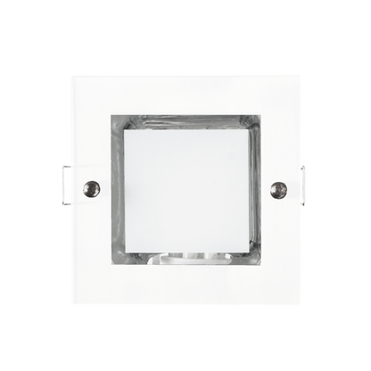 Downlight empotrable cuadrado Mini Down Blanco de Fabrilamp, vista frontal.