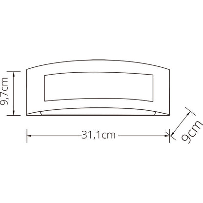 Aplique estanco JAMOR con protección IP44, perfecto para resistir salpicaduras en el exterior.