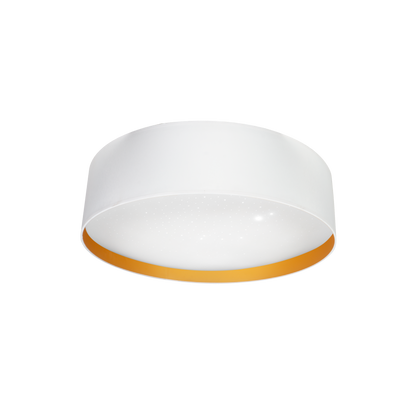 Plafón LED Anuska Blanco/Oro 96W, vista frontal, Fabrilamp