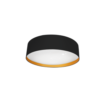 Plafón LED Anuska Negro/Oro 72W - Vista general del diseño elegante