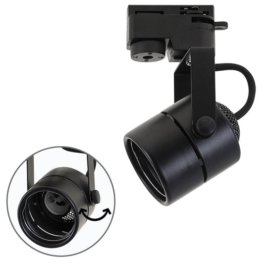 Foco para Carriles AYRTON Redondo 14,5 cm Negro Interlusa - Vista frontal principal en fondo blanco | LuzGurú