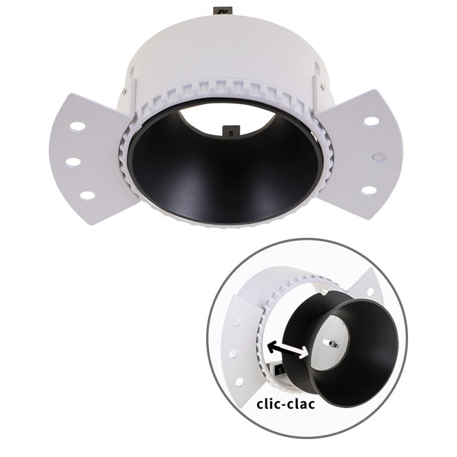 Aro para Downlight Empotrable HATOR 14 cm Negro Interlusa - Vista frontal principal en fondo blanco | LuzGurú