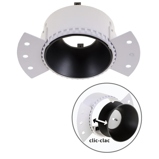 Aro para Downlight Empotrable HATOR 14 cm Negro Interlusa - Vista frontal principal en fondo blanco | LuzGurú