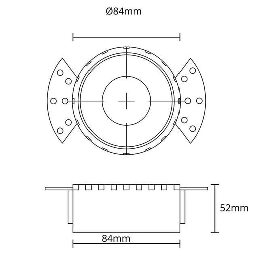 Aro para Downlight Empotrable HATOR 14 cm Negro Interlusa instalada en ambiente decorativo de salón o dormitorio | Interlusa