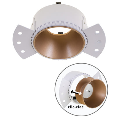 Aro para Downlight Empotrable HATOR Redondo Oro Interlusa - Vista frontal principal en fondo blanco | LuzGurú