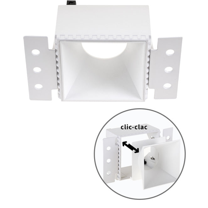 Aro para Downlight Empotrable HAPI Cuadrado 13x7,5 cm Blanco Interlusa - Vista frontal principal en fondo blanco | LuzGurú