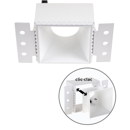 Aro para Downlight Empotrable HAPI Cuadrado 13x7,5 cm Blanco Interlusa - Vista frontal principal en fondo blanco | LuzGurú
