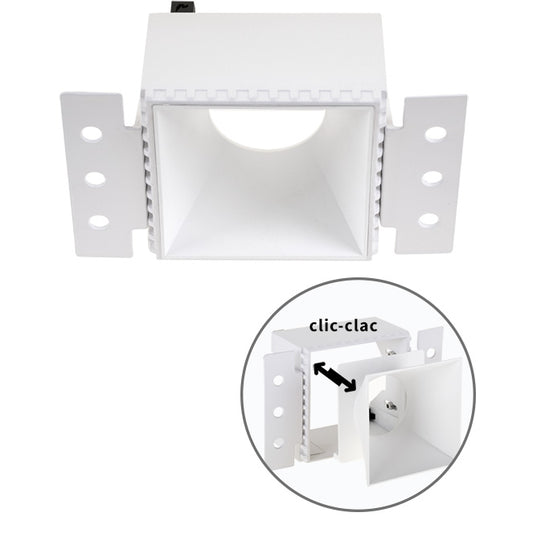 Aro para Downlight Empotrable HAPI Cuadrado 13x7,5 cm Blanco Interlusa - Vista frontal principal en fondo blanco | LuzGurú