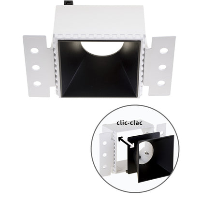 Aro para Downlight Empotrable HAPI Cuadrado 13x7,5 cm Negro Interlusa - Vista frontal principal en fondo blanco | LuzGurú