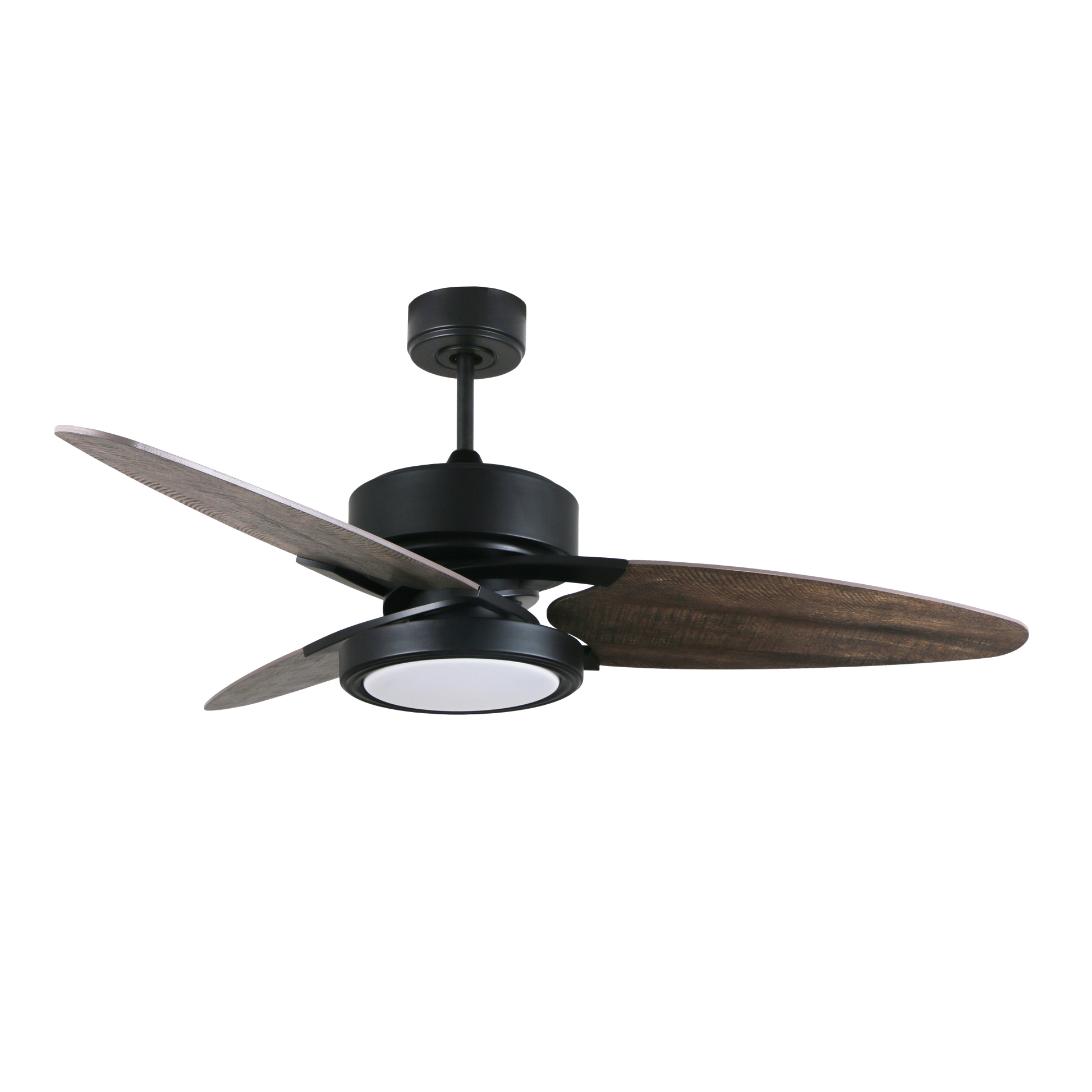 Instalación de ventilador techo Cross con tijas incluidas de 10 y 25 cm, apto para techos inclinados